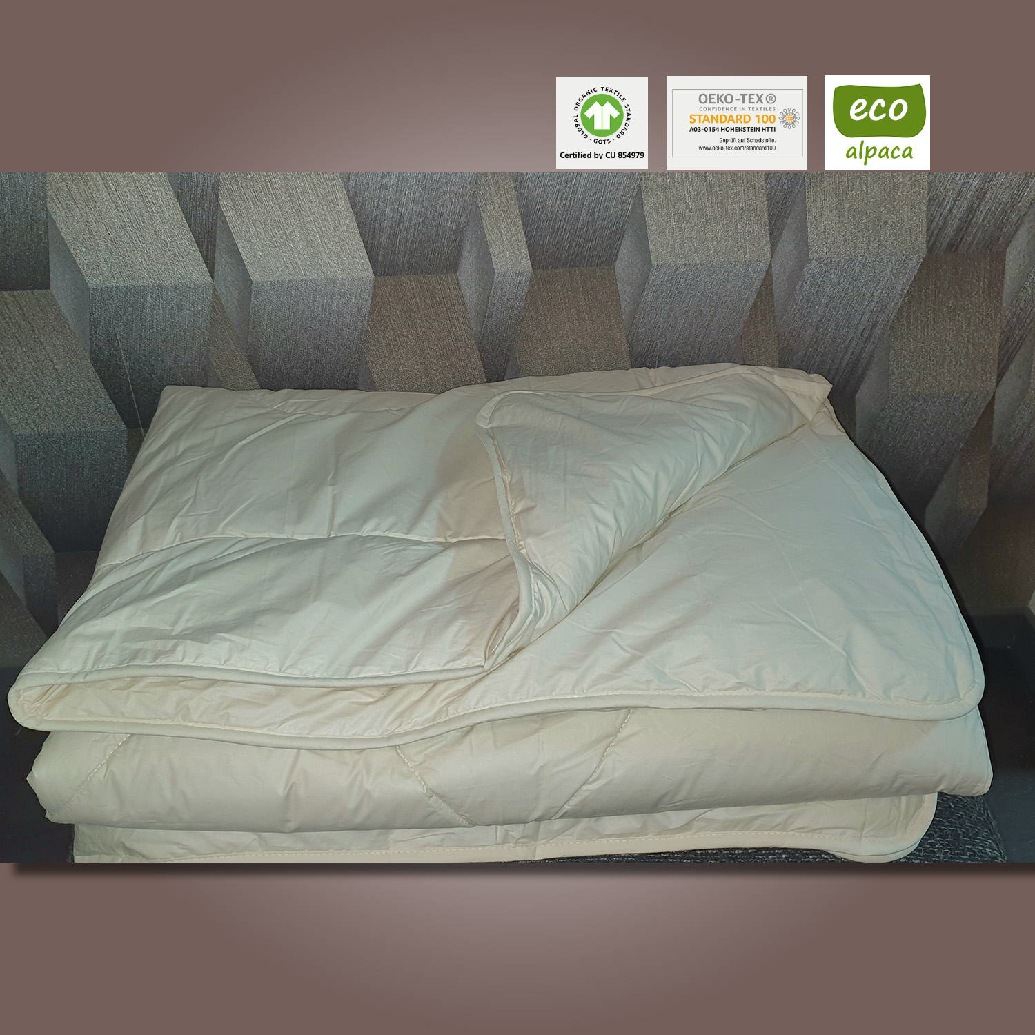 Bio-Alpaka-Bettdecke/organic alpaca duvet "dream with nature" - Premium Standardgröße "S"